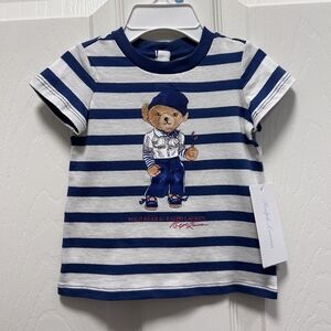 Ralph Lauren Baby Striped Blue and White T-Shirt